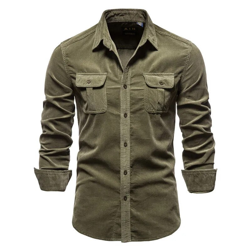 Weston Men’s Corduroy Casual Pocket Shirt