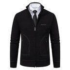 Everett Men’s Knit Stand Collar Zip Cardigan