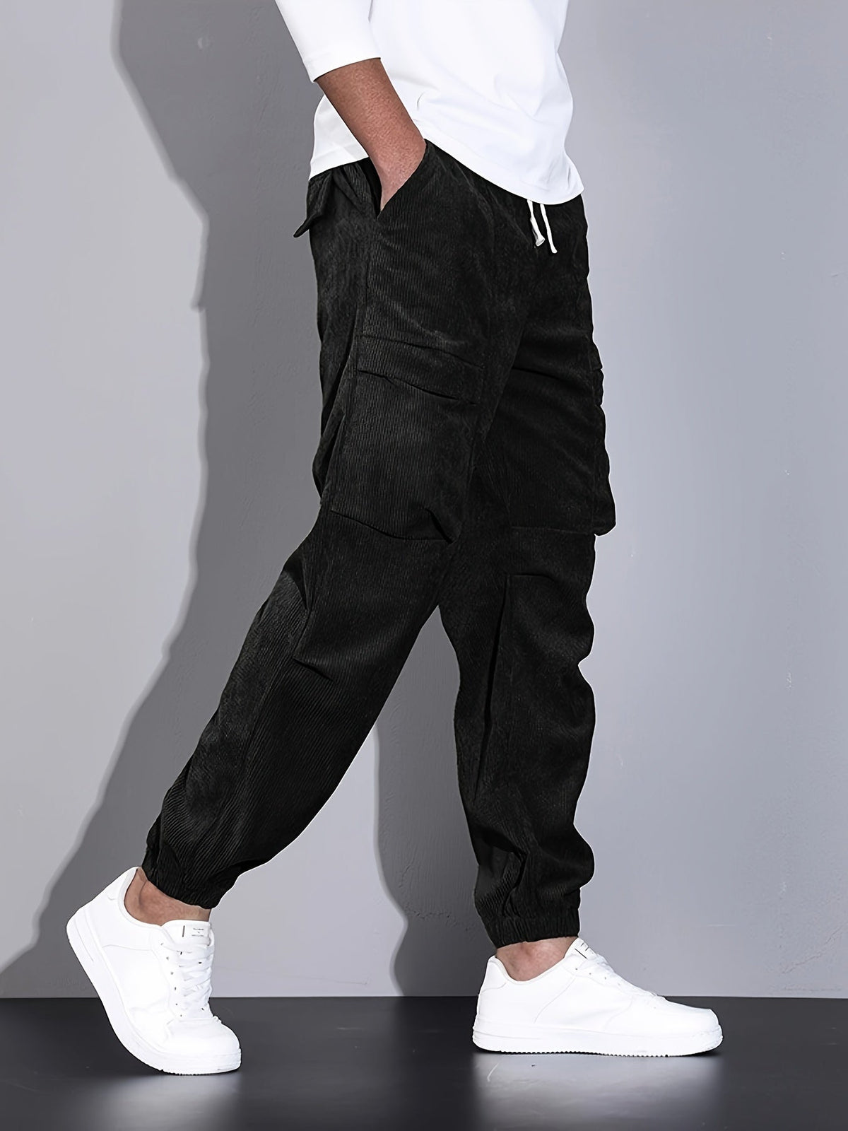 Grayson Men’s Stylish Corduroy Cargo Joggers