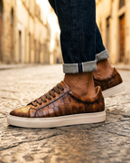 Ledger Men's Croc Embossed Leather Low Top Sneakers
