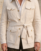 Sutton Men's Lightweight Cotton Belted Safari Jacket