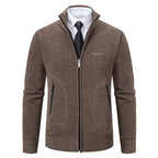Everett Men’s Knit Stand Collar Zip Cardigan