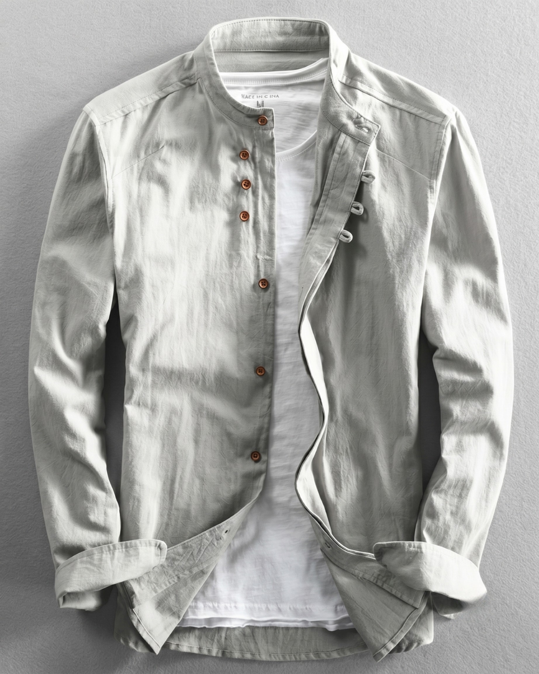 Kyoto Men's Lightweight Linen Cotton Japanese Style Shirt