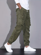 Grayson Men’s Stylish Corduroy Cargo Joggers