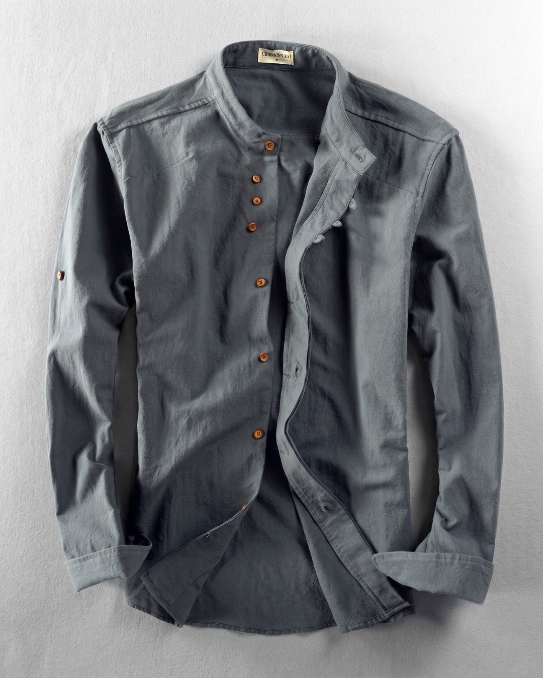 Kyoto Men's Lightweight Linen Cotton Japanese Style Shirt