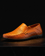 Rimini Men's Breathable Full Grain Leather Driving Loafers