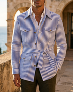 Sutton Men's Lightweight Cotton Belted Safari Jacket