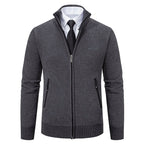 Everett Men’s Knit Stand Collar Zip Cardigan