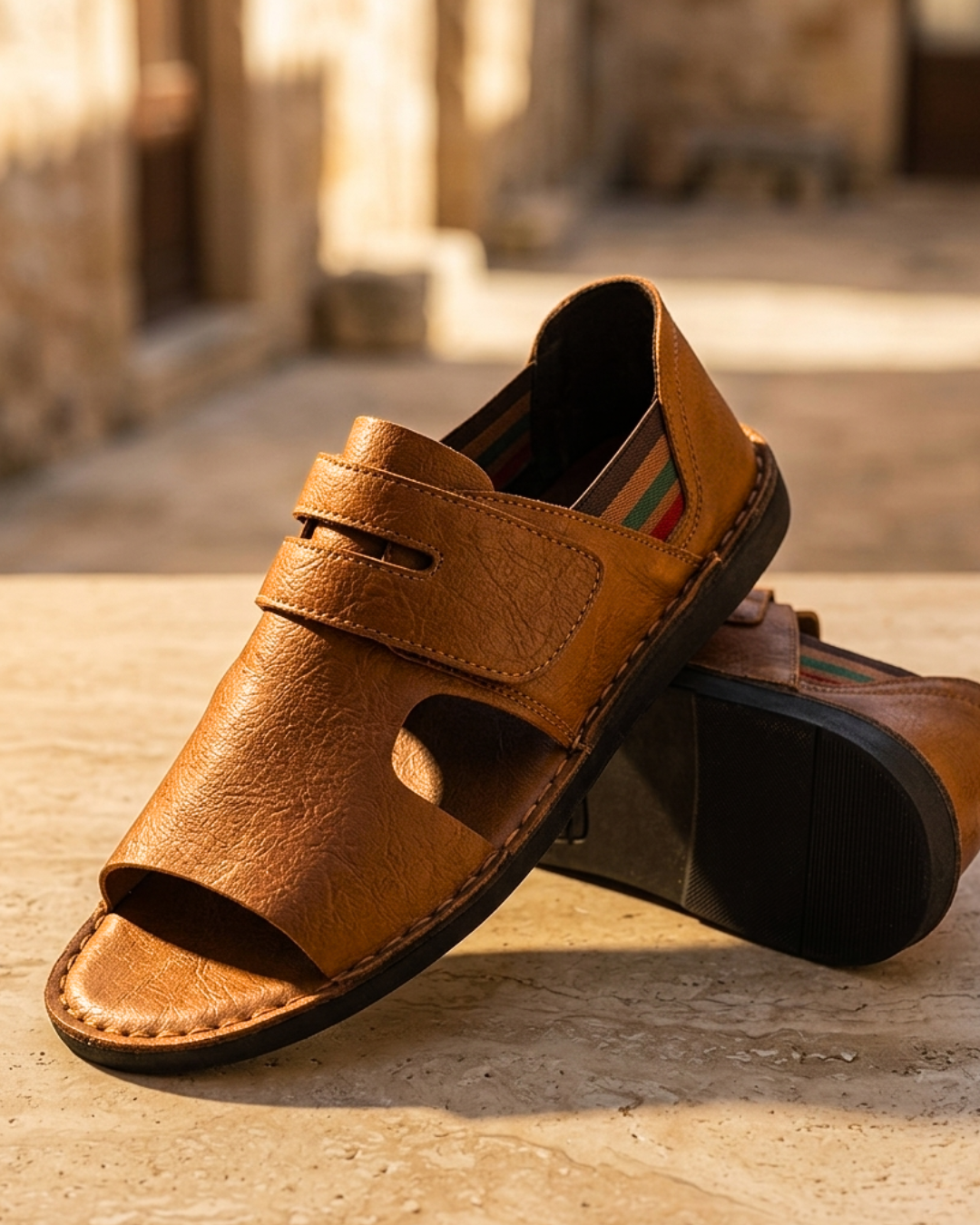 Taormina Men's Orthopedic Leather Open Toe Sandals
