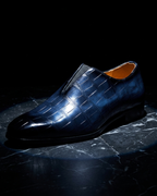 Thatcher Men's Croc Embossed Leather Slip On Loafers