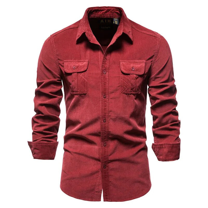 Weston Men’s Corduroy Casual Pocket Shirt