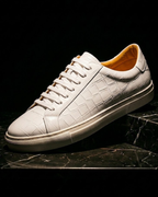 Ledger Men's Croc Embossed Leather Low Top Sneakers