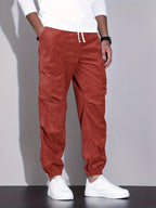Grayson Men’s Stylish Corduroy Cargo Joggers