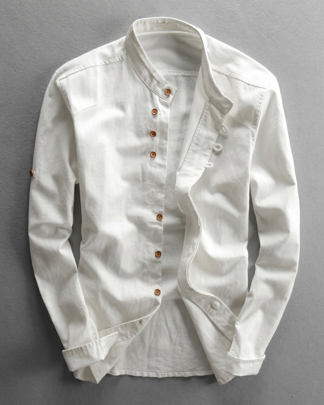 Kyoto Men's Lightweight Linen Cotton Japanese Style Shirt