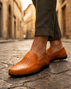 Rimini Men's Breathable Full Grain Leather Driving Loafers