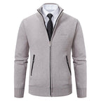 Everett Men’s Knit Stand Collar Zip Cardigan