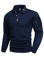 Weston Textured Long-Sleeve Polo Sweater
