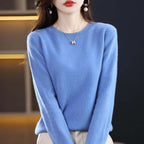 Annalise Elegant Soft Fine Knit Crew Neck Sweater