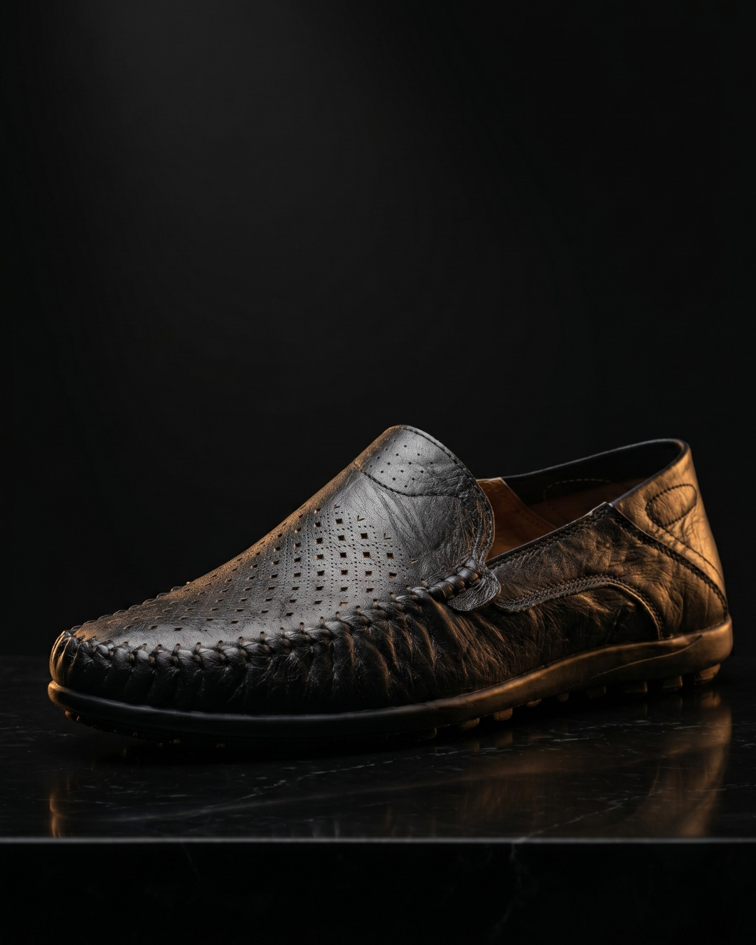 Rimini Men's Breathable Full Grain Leather Driving Loafers