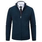 Everett Men’s Knit Stand Collar Zip Cardigan