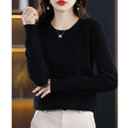 Annalise Elegant Soft Fine Knit Crew Neck Sweater