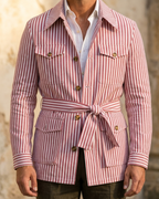 Sutton Men's Lightweight Cotton Belted Safari Jacket
