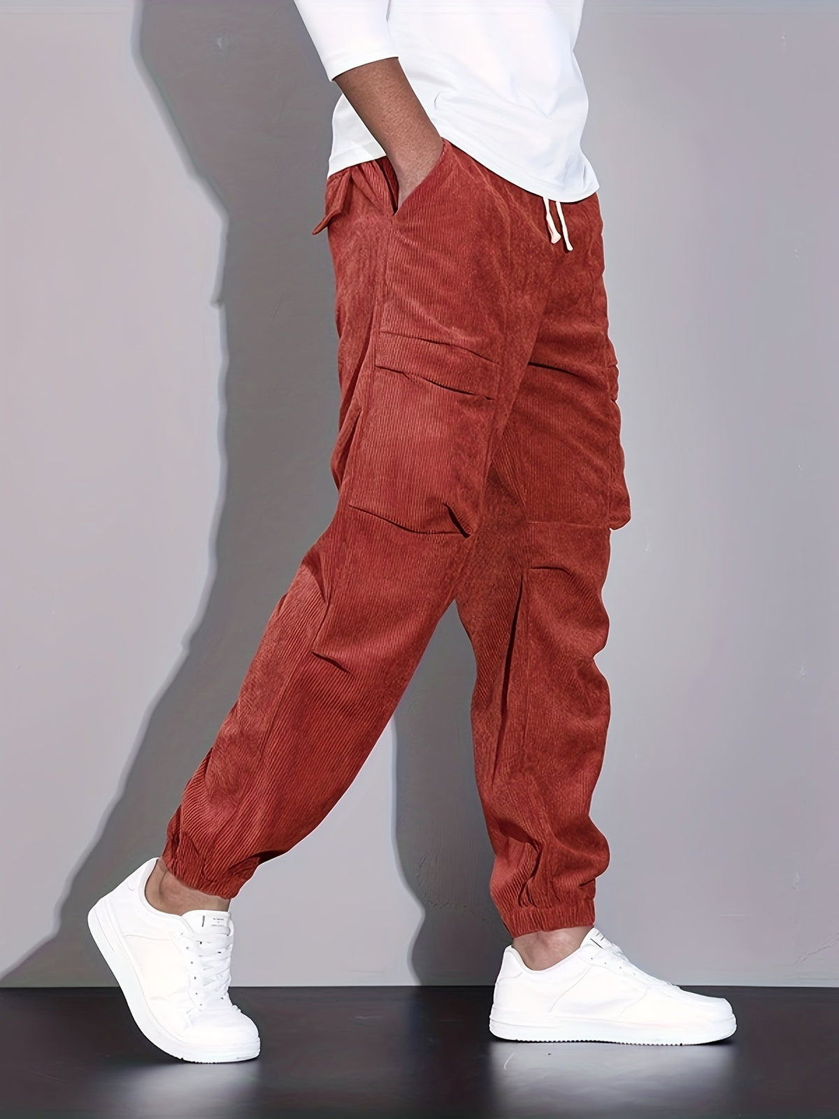 Grayson Men’s Stylish Corduroy Cargo Joggers