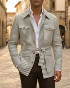 Sutton Men's Lightweight Cotton Belted Safari Jacket