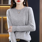 Annalise Elegant Soft Fine Knit Crew Neck Sweater