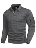 Weston Textured Long-Sleeve Polo Sweater