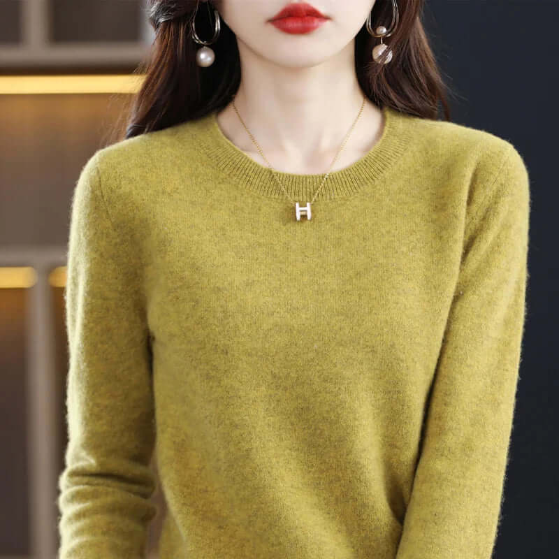 Annalise Elegant Soft Fine Knit Crew Neck Sweater