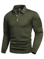 Weston Textured Long-Sleeve Polo Sweater