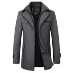Sutton Men’s Wool Ribbed Collar Peacoat