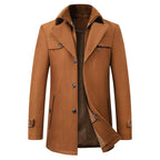 Sutton Men’s Wool Ribbed Collar Peacoat