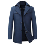 Sutton Men’s Wool Ribbed Collar Peacoat