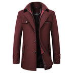Sutton Men’s Wool Ribbed Collar Peacoat