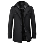 Sutton Men’s Wool Ribbed Collar Peacoat