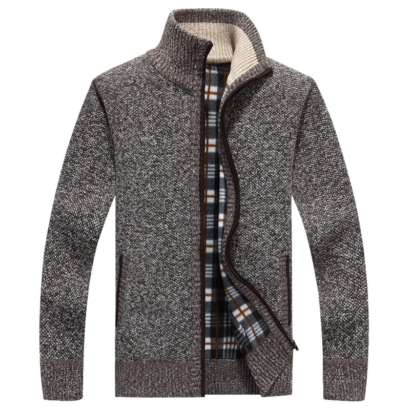 Everett Men’s Cable Knit Flannel Lined Cardigan