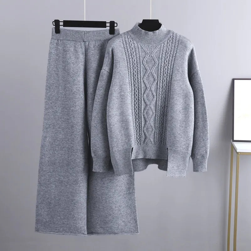Lillian Cashmere Cable Knit Matching Set