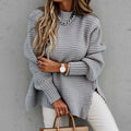 Arden Women’s High Collar Side Slit Sweater