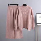 Lillian Cashmere Cable Knit Matching Set