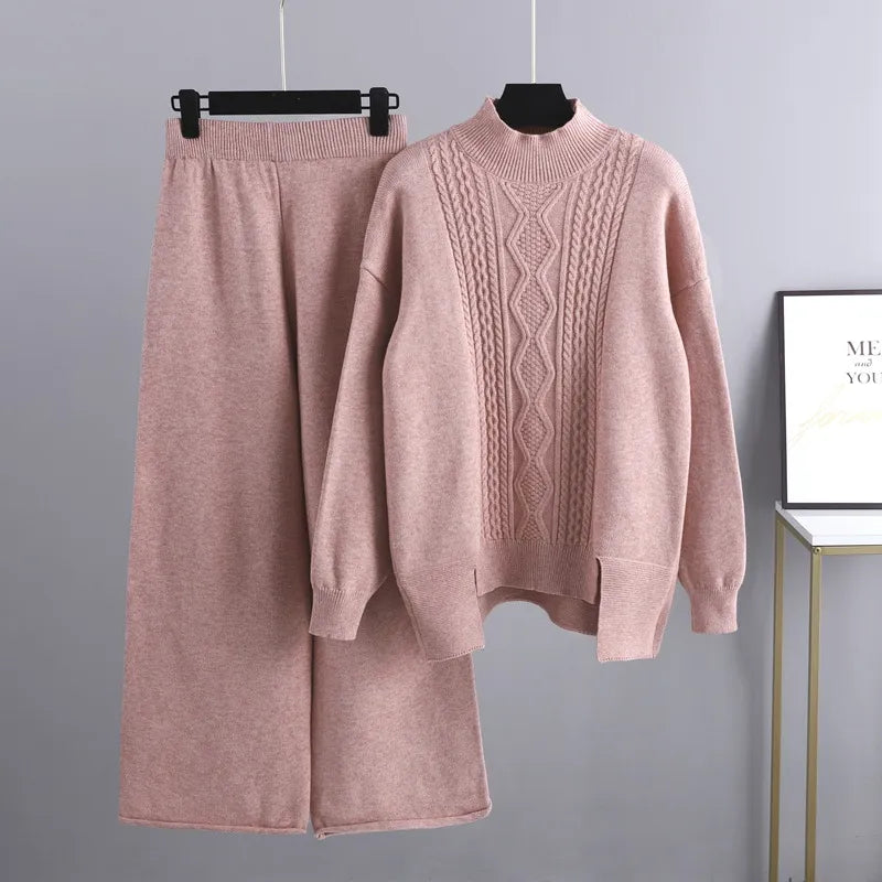 Lillian Cashmere Cable Knit Matching Set