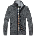 Everett Men’s Cable Knit Flannel Lined Cardigan