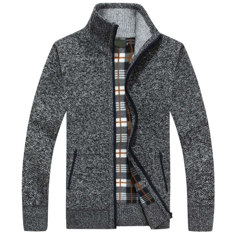 Everett Men’s Cable Knit Flannel Lined Cardigan
