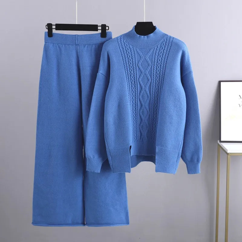 Lillian Cashmere Cable Knit Matching Set