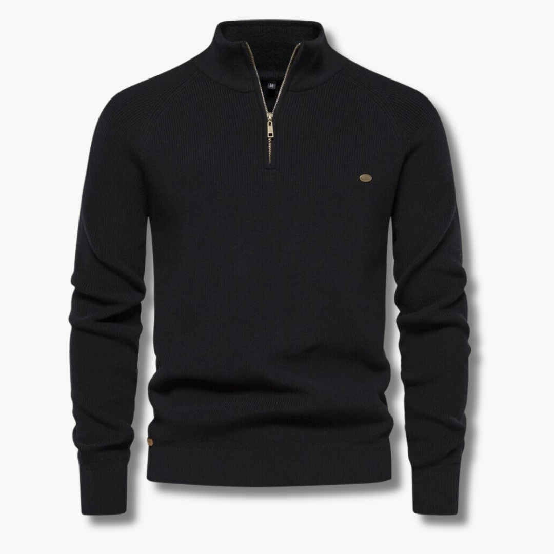 Prescott Men’s Quarter Zip Mock Neck Sweater