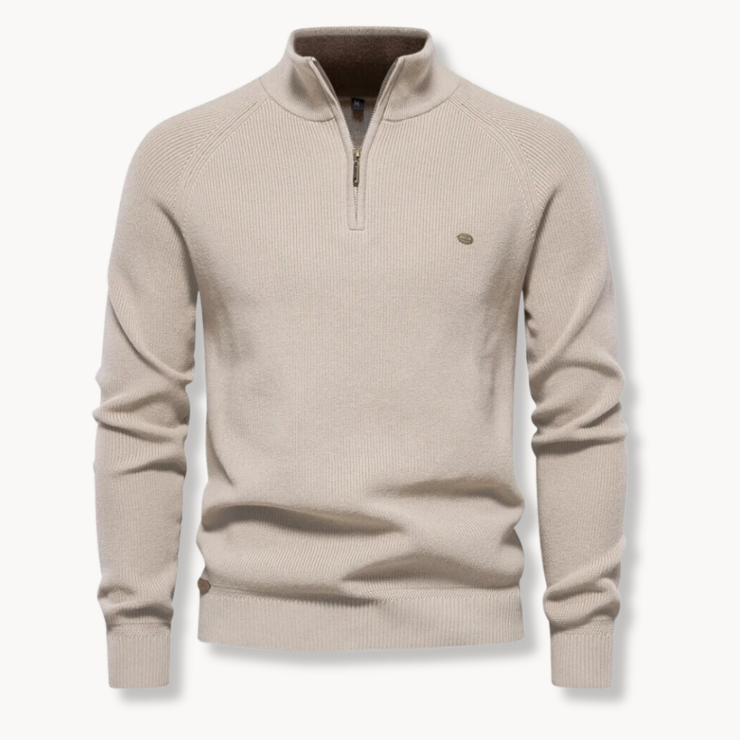 Prescott Men’s Quarter Zip Mock Neck Sweater
