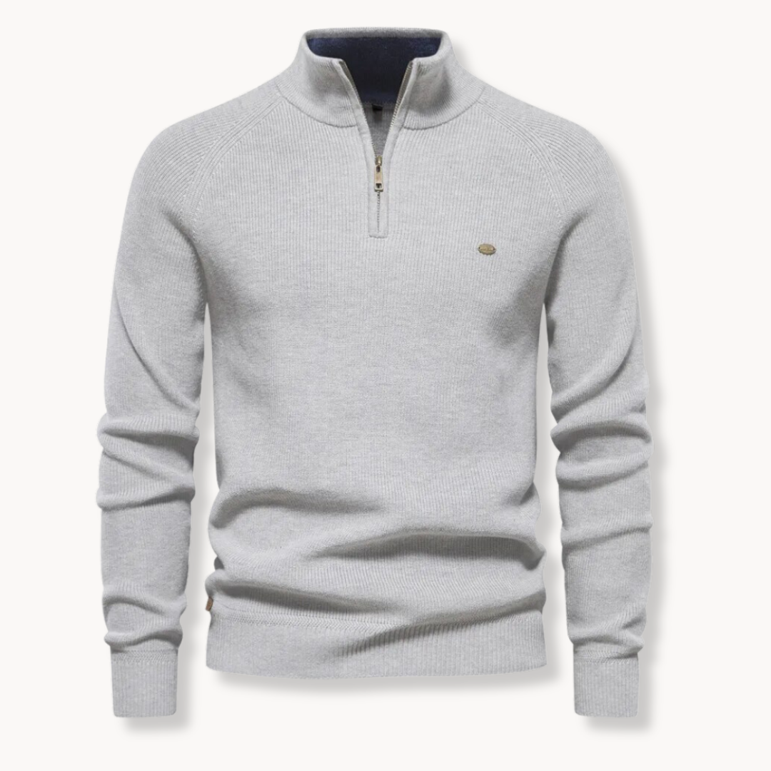 Prescott Men’s Quarter Zip Mock Neck Sweater