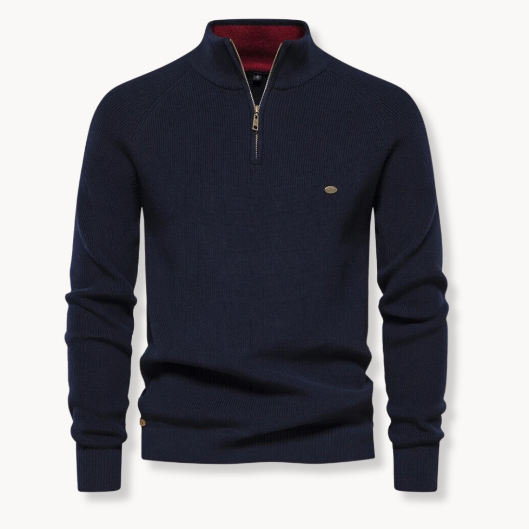 Prescott Men’s Quarter Zip Mock Neck Sweater