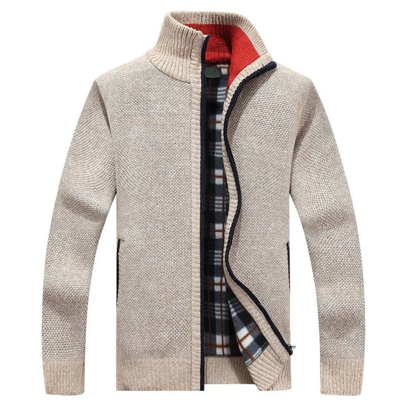 Everett Men’s Cable Knit Flannel Lined Cardigan
